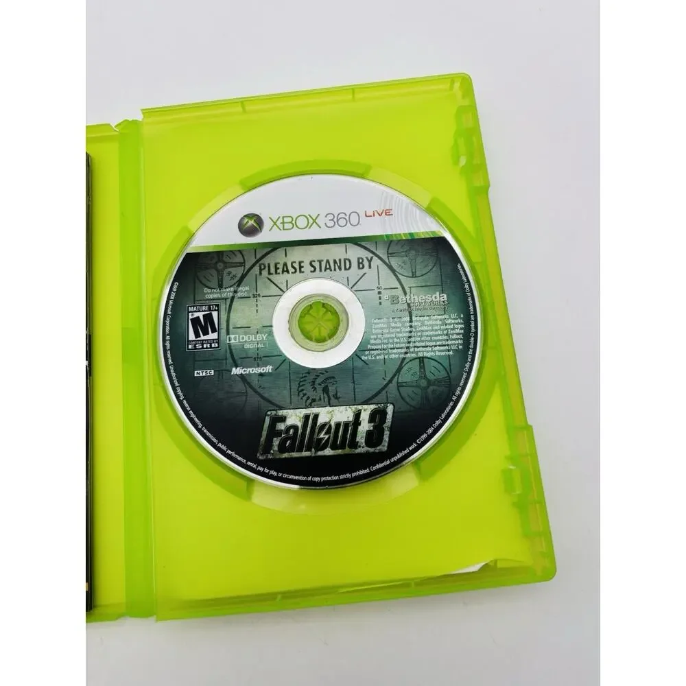 Fallout 3 (Microsoft Xbox 360, 2008) Complete w/ Manual - Tested Working VG Cond